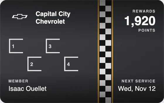 Sample Wallet card for a Chevrolet dealership