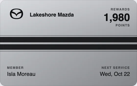 Sample Wallet card for a Mazda dealership